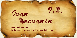 Ivan Mačvanin vizit kartica